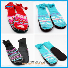 Winter Knitted Fuzzy Thick Home Indoor Warm Anti-Slip Stripe Socks